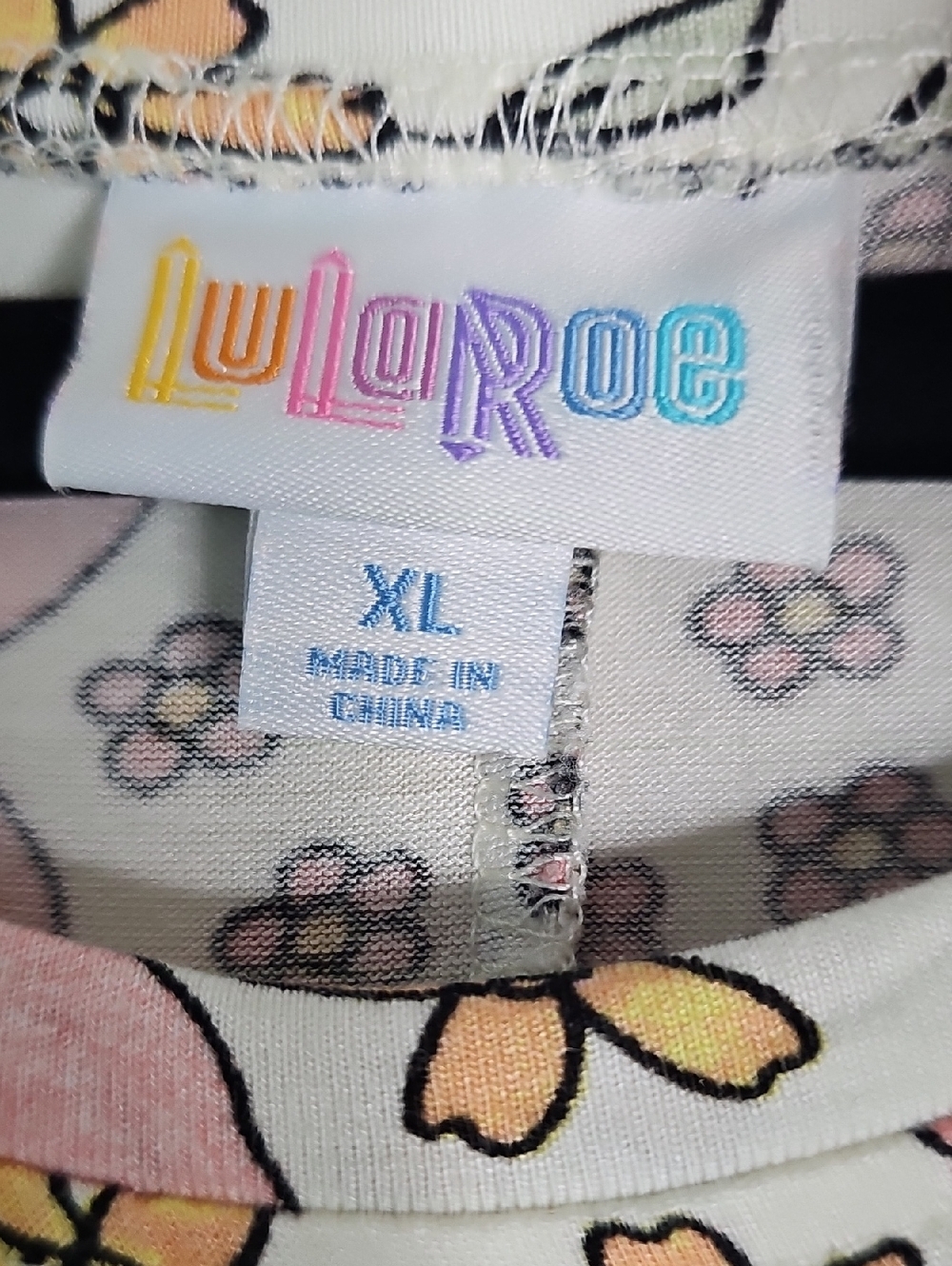 LuLaRoe Floral Top in Pink, Yellow & Cream - Picture 2 of 3